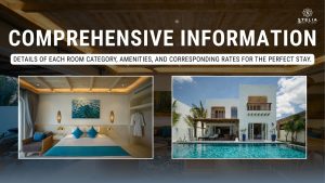 Details of each room category, amenities, and corresponding rates for the perfect stay.