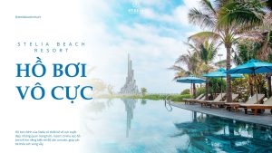 Hồ bơi vô cực view biển tại stelia beach resort