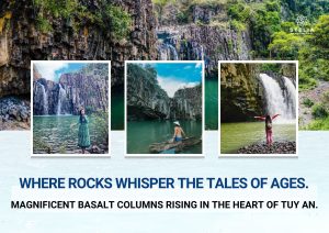 Magnificent basalt columns rising in the heart of Tuy An.